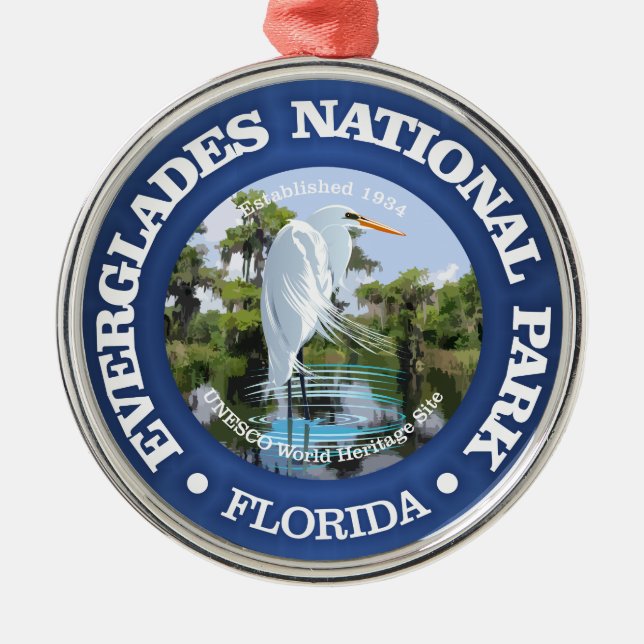 Everglades National Park (egret) Metal Ornament (Front)