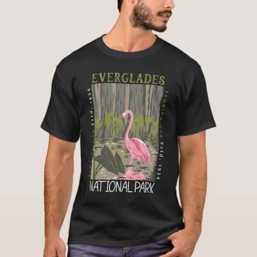  Everglades National Park Flamingo Distressed T_Shirt