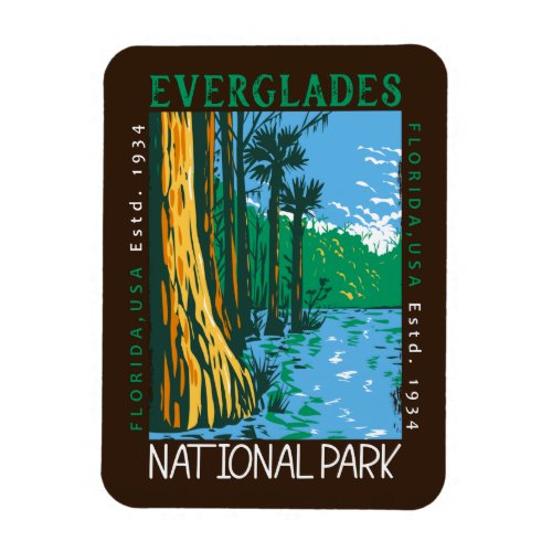  Everglades National Park Florida Distressed Retro Magnet