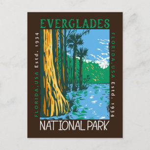 Everglades National Park Florida Distressed Retro Postcard