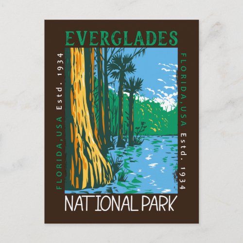  Everglades National Park Florida Distressed Retro Postcard