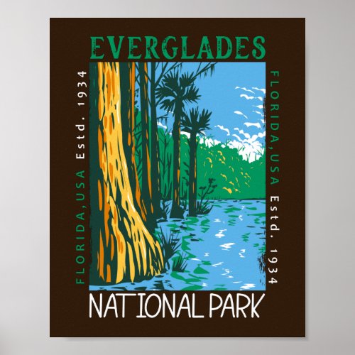  Everglades National Park Florida Distressed Retro Poster