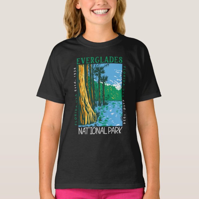  Everglades National Park Florida Distressed Retro T-Shirt (Front)