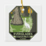 Everglades National Park Florida Egret Vintage  Ceramic Ornament