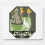 Everglades National Park Florida Egret Vintage  Mouse Pad<br><div class="desc">Everglades vector artwork design. The park is made up of coastal mangroves,  sawgrass marshes and pine flatwoods that are home to hundreds of animal species.</div>