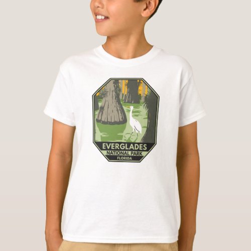 Everglades National Park Florida Egret Vintage T_S T_Shirt