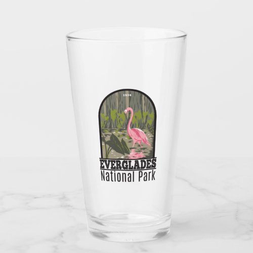Everglades National Park Florida Flamingo Vintage Glass