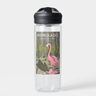  Everglades National Park Florida Flamingo Vintage Water Bottle