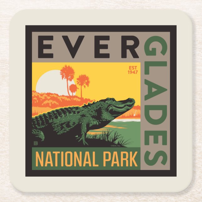 Everglades National Park | Florida Square Paper Coaster (Front)