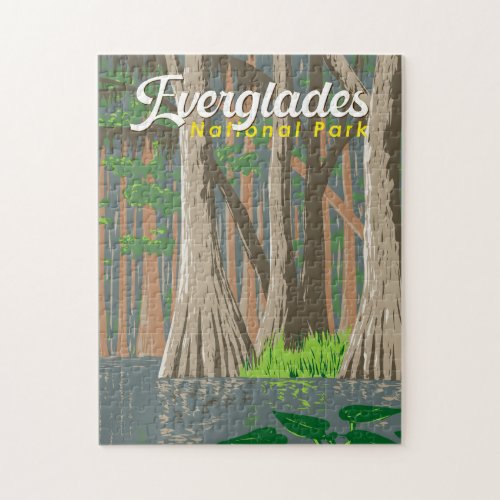 Everglades National Park Illustration Travel Art Jigsaw Puzzle