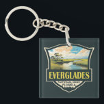 Everglades National Park Illustration Travel Art Keychain<br><div class="desc">Everglades vector artwork design. The park is made up of coastal mangroves,  sawgrass marshes and pine flatwoods that are home to hundreds of animal species.</div>