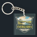 Everglades National Park Illustration Travel Art Keychain<br><div class="desc">Everglades vector artwork design. The park is made up of coastal mangroves,  sawgrass marshes and pine flatwoods that are home to hundreds of animal species.</div>