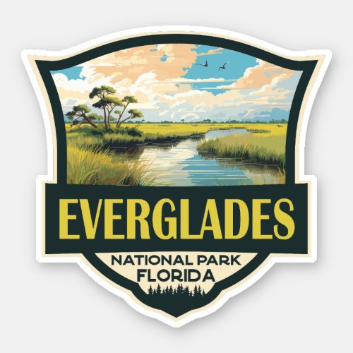 Everglades National Park Illustration Travel Art Sticker