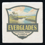 Everglades National Park Illustration Travel Art Stone Coaster<br><div class="desc">Everglades vector artwork design. The park is made up of coastal mangroves,  sawgrass marshes and pine flatwoods that are home to hundreds of animal species.</div>