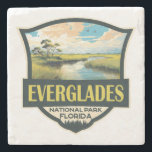 Everglades National Park Illustration Travel Art Stone Coaster<br><div class="desc">Everglades vector artwork design. The park is made up of coastal mangroves,  sawgrass marshes and pine flatwoods that are home to hundreds of animal species.</div>