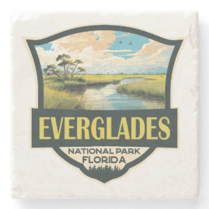 Everglades National Park Illustration Travel Art Stone Coaster