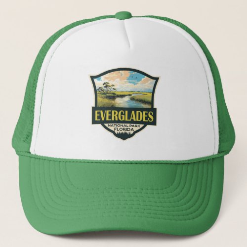 Everglades National Park Illustration Travel Art Trucker Hat