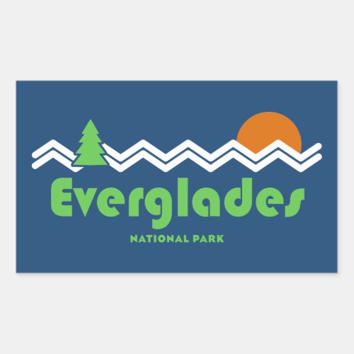 Everglades National Park Retro Rectangular Sticker