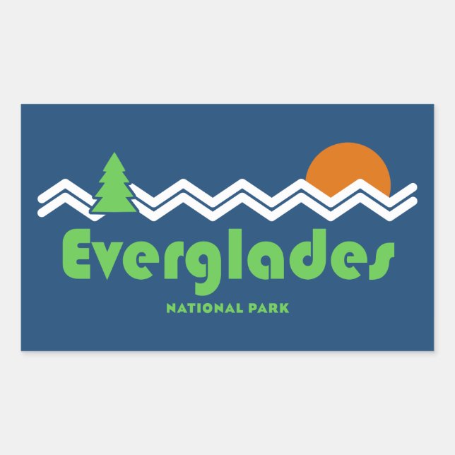 Everglades National Park Retro Rectangular Sticker (Front)