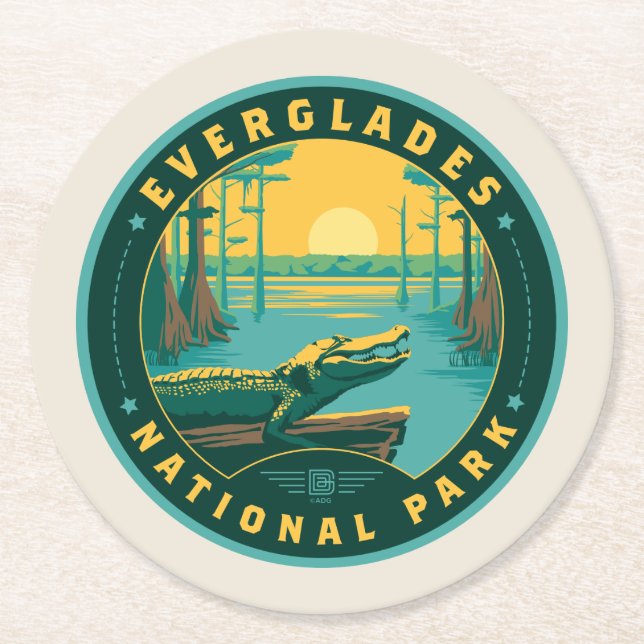 Everglades National Park Round Paper Coaster (Front)