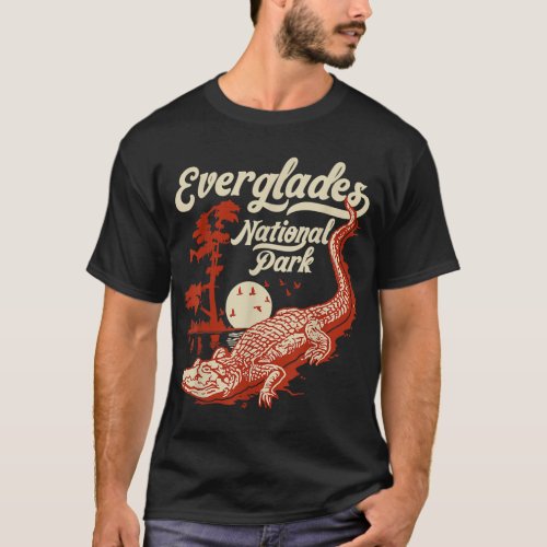 Everglades National Park Vintage Crocodile Alligat T_Shirt