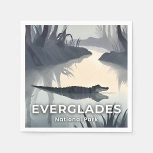 Everglades National Park Watercolor Alligator Napkins