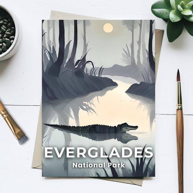 Everglades National Park | Watercolor Alligator Postcard (Creator Uploaded)