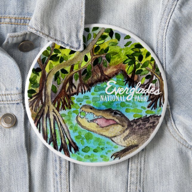 Everglades National Park Watercolor Button (In Situ)