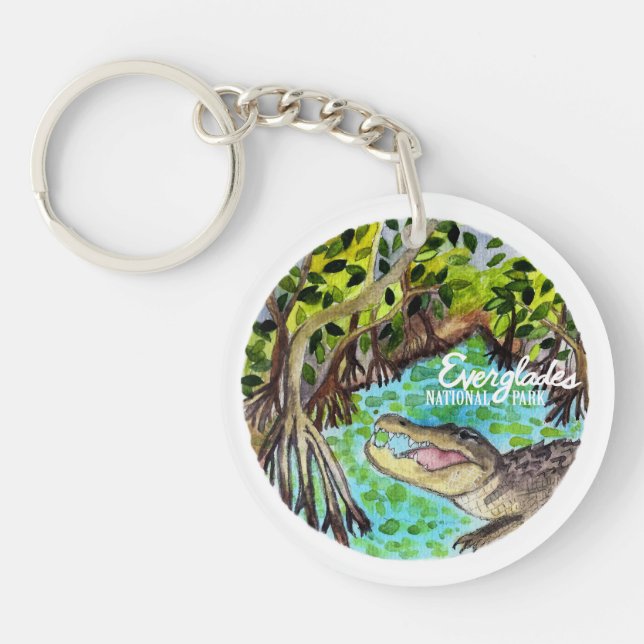 Everglades National Park Watercolor Keychain (Front)