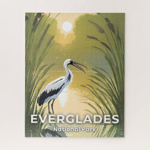 Everglades National Park Watercolor Stork Jigsaw Puzzle