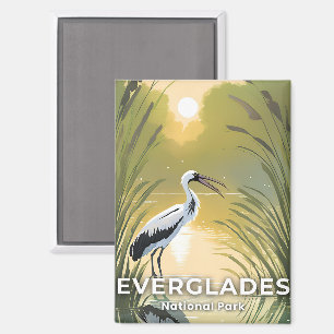 Everglades National Park Watercolor Stork Magnet