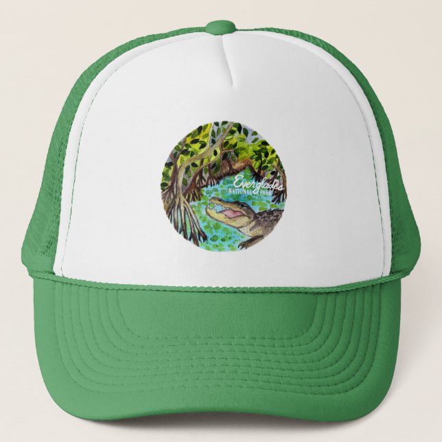 Everglades National Park Watercolor Trucker Hat (Front)