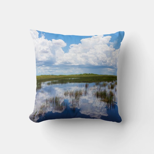 Everglades Natural Landscape Throw Pillow (Front)