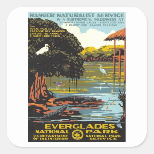 Everglades _ Vintage Travel Square Sticker