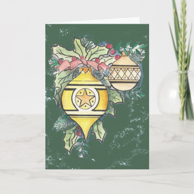 Evergreen and Gold II design on Greeting Cards (Front)