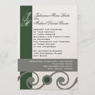 Evergreen and gray invitation