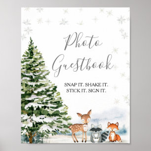 Evergreen Animal Winter Onederland Photo Guestbook