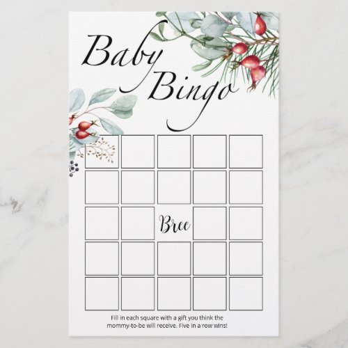 Evergreen baby bingo game