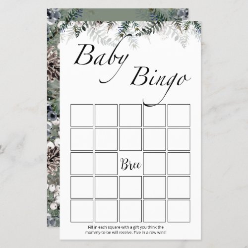 Evergreen baby bingo game