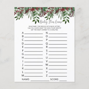 Evergreen Baby Item Game. Baby Shower Game