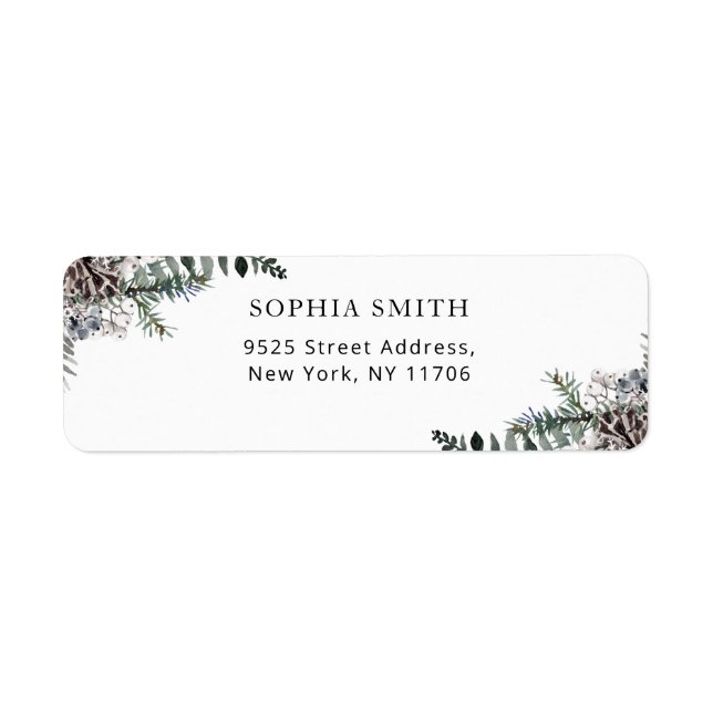 Evergreen baby it's cold outside baby shower label (Front)