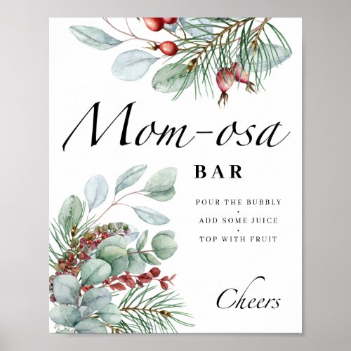 Evergreen baby its cold outside Mom_osa bar Poster