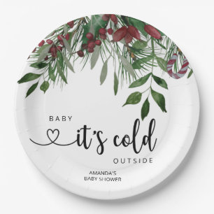 Evergreen Baby it's cold outside Paper Plates