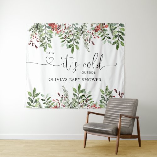 Evergreen Baby its cold outside Tapestry