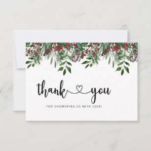 Evergreen baby shower thank you