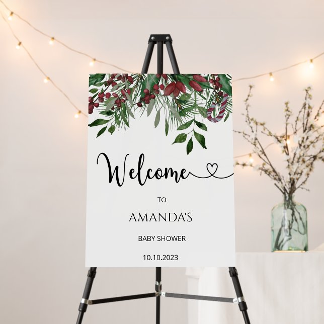Evergreen baby shower welcome foam board (In Situ (Stand))