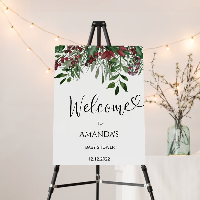 Evergreen baby shower welcome foam board (In Situ (Stand))