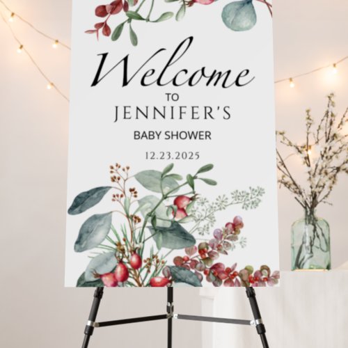 Evergreen baby shower welcome foam board