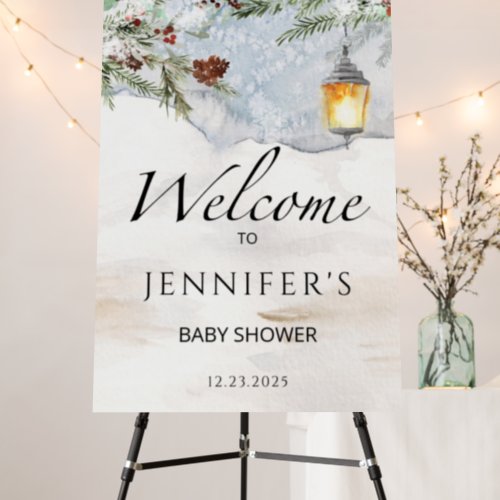 Evergreen baby shower welcome foam board