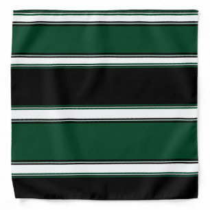 Evergreen Black and White Alt Striped Bandana